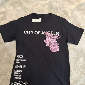 PacSun Black and Pink Angel Graphic Tee BNWT
